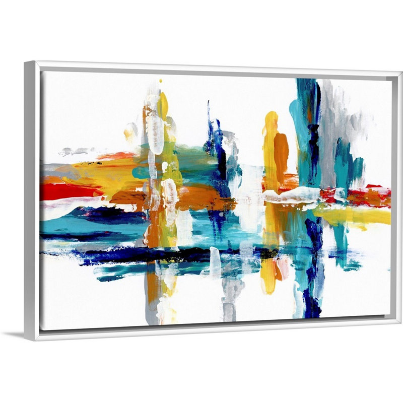 Captive Color III - reproduction d'art sur toile, Cadre flottant blanc, H 33,7 po x l 49,7 po x P 1,75 po