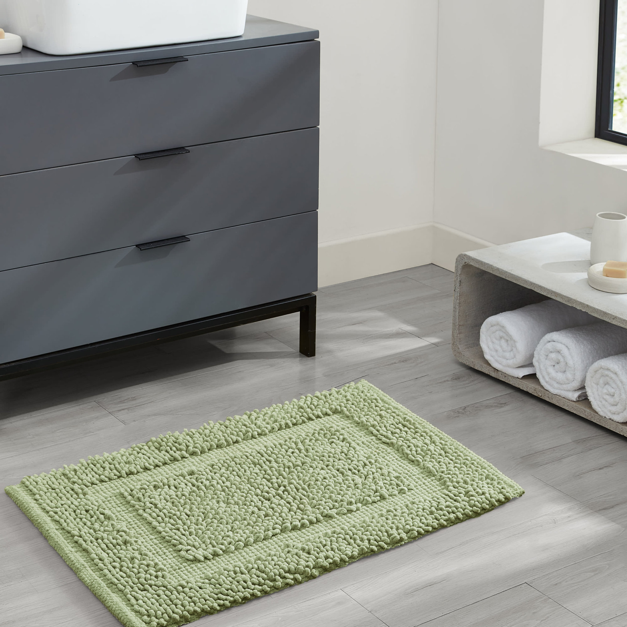 Payten Classic Cotton Bath Mat, Single - 20"W x 32"L, Sage