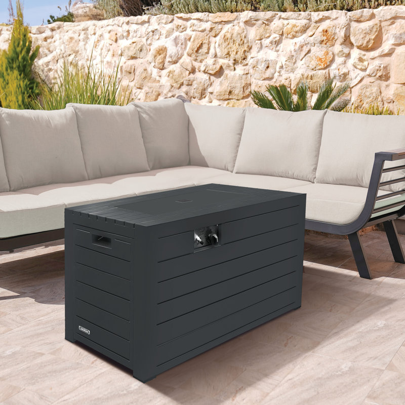 Sunbeam Oasis Aluminum Propane/Natural Gas Fire Pit Table, Gray