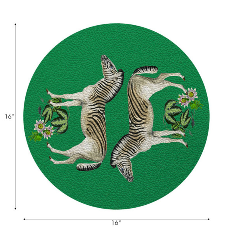 Zebra Seeing Double Placemat, Kelly