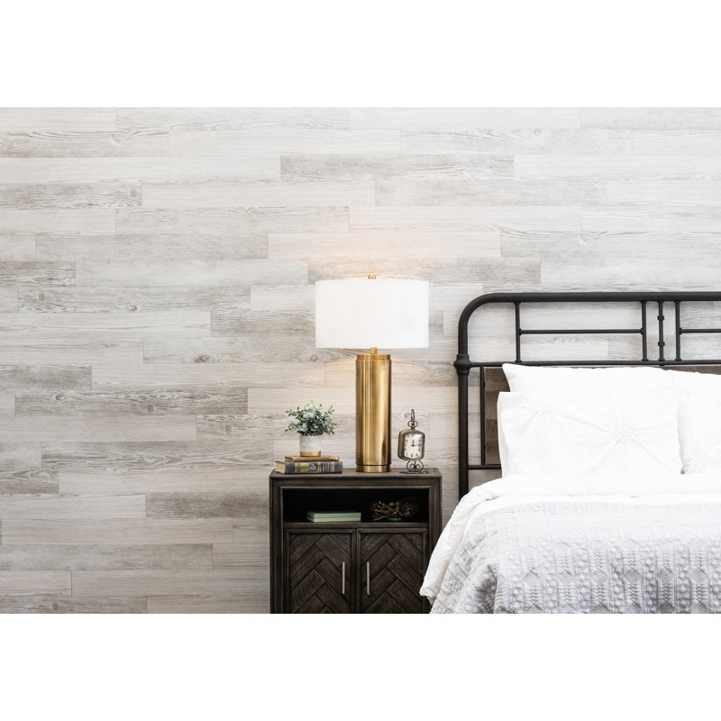 E-Z Wall 4" x 36" Peel & Stick Wall Panelling (1-Pack), White Wash