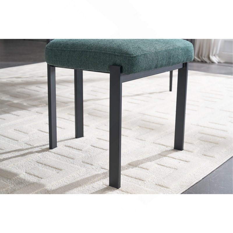 Ensemble de 2 chaises de salle à manger modernes rembourrées Boucle, Vert