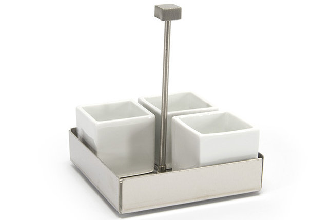 Desserte à condiments en acier inoxydable