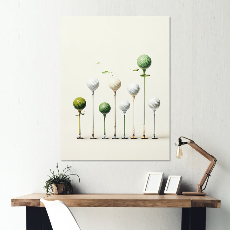 Minimalisme Golf Tees V - salon de golf mural en métal, H 32 po x l 16 po