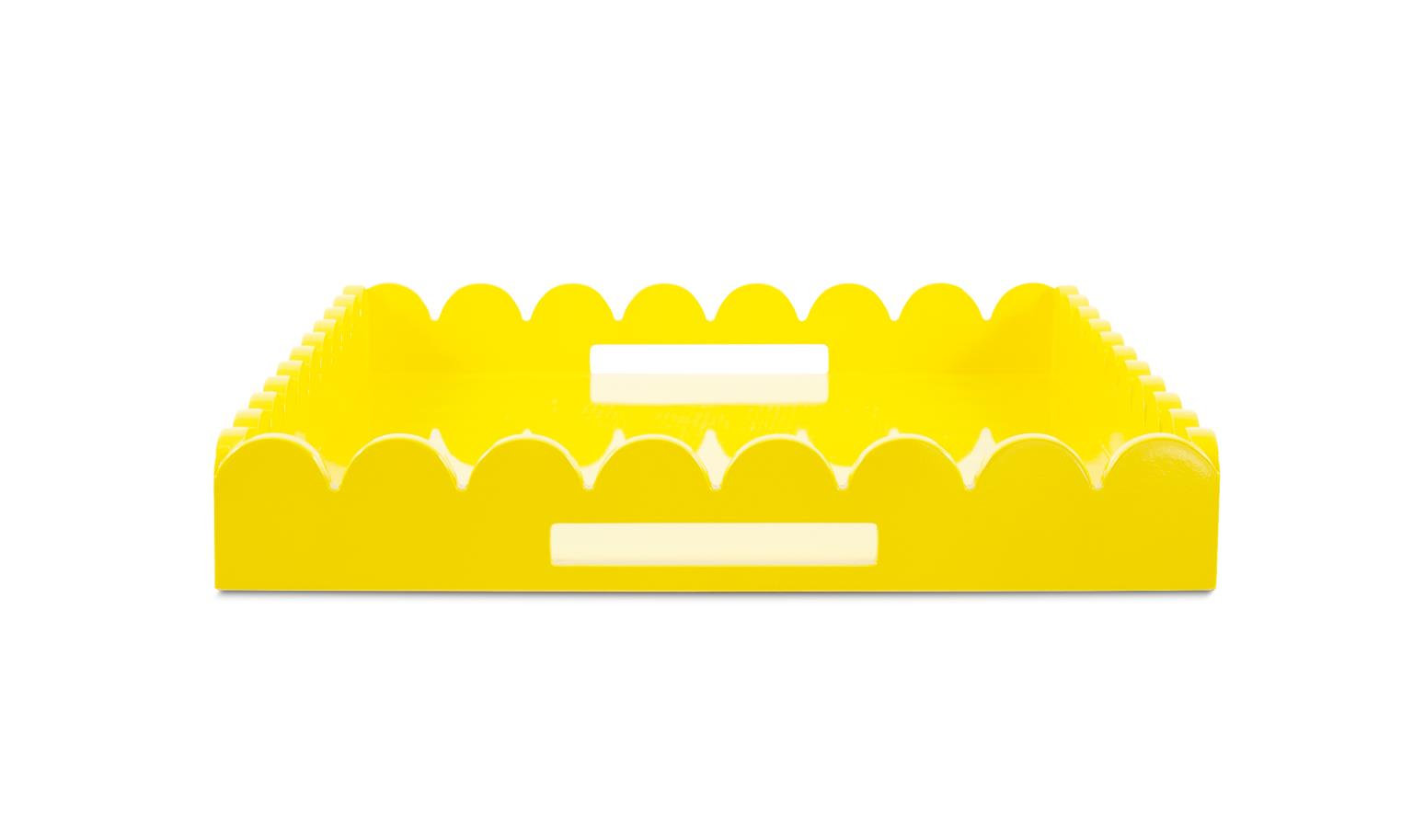 Hindley Handcrafted Rectangle Decorative Tray, Yellow