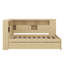 Lit de jour simple en bois avec tablettes de rangement, USB et lit gigogne-1380818072