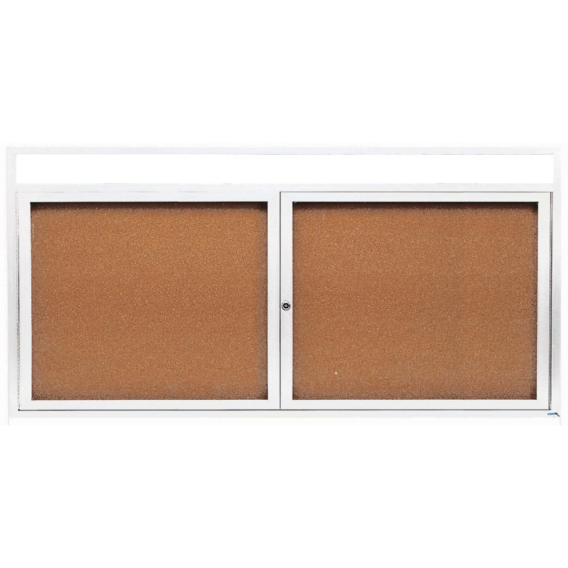 Wall Cork Bulletin Board, 36" H x 48" W, Two, Powder Coated White