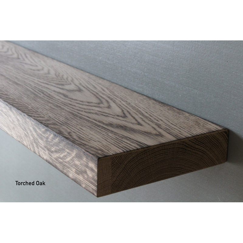 Bunia 2 Piece Oak Floating Shelf, 2" H x 48" W x 7" D