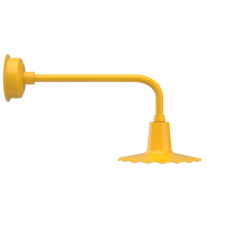 Luminaire de grange d’extérieur à del Iris, H 7,5 po x l 12 po x P 12 po, Jaune