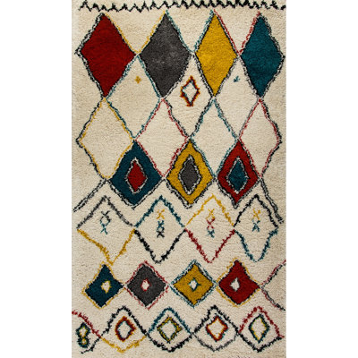 Rouge ikat/ivoire tapis décoratif Eawood