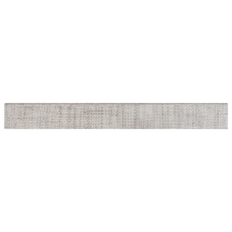 Tektile Lineart 24" x 3" Porcelain Bullnose Tile Trim in Gray, Tektile Crosshatch Gray
