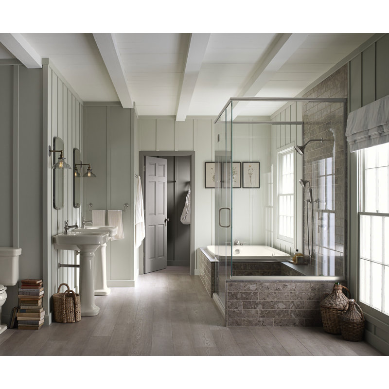 Robinet de salle de bain monocorps avec drain Bancroft, Nickel brossé éclatant, Métal