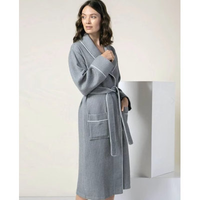 Turkish Cotton Waffle Girl / Woman+ Mid-Calf Bathrobe with Pockets and Hood for Kids