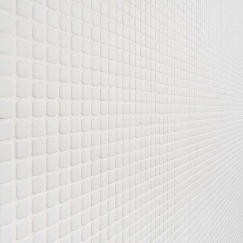 Venini .5" Mini Square Frosted Glass Mosaic Tile, White
