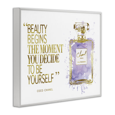 Beauty Begins Designer Quote - bouteille de parfum Glam mauve