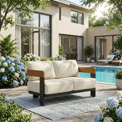 50.39'' Wide Outdoor Patio Sofa With Cushions