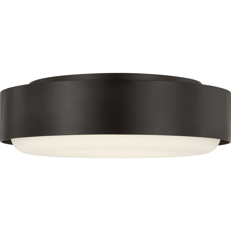 Richard June Transitional Aurelle Flush Mount Light, Aged Iron