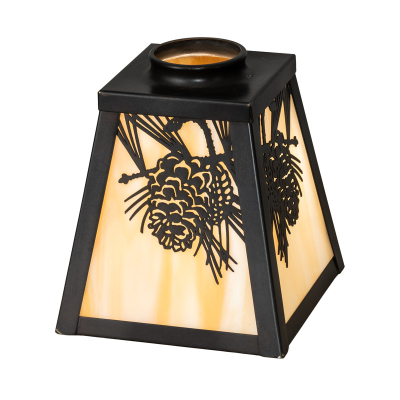 Rustic Lodge 6 in. H Glass Square Lamp Shade