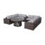 Ensemble de conversation modulaire avec coussins 12 pièces Alieyah Big Firepit Brown