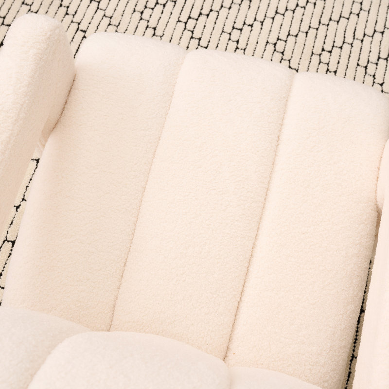Fauteuil rembourré et rembourré Teddy, Bouclé ivoire