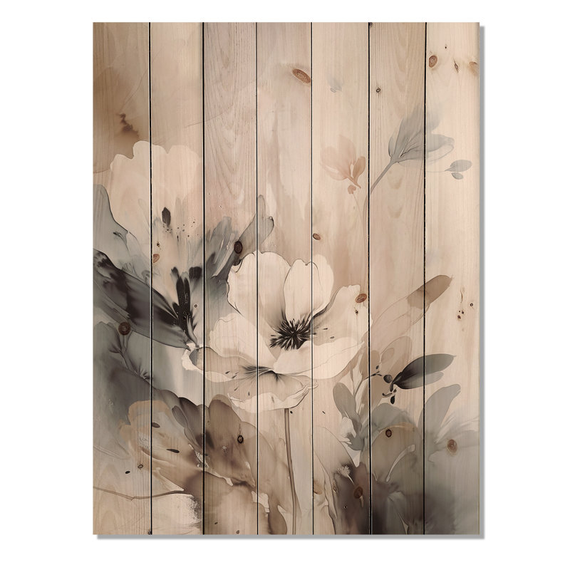 Lark Manor Nadeau - Floral Wall Art On Natural Pine Wood - Wayfair Canada