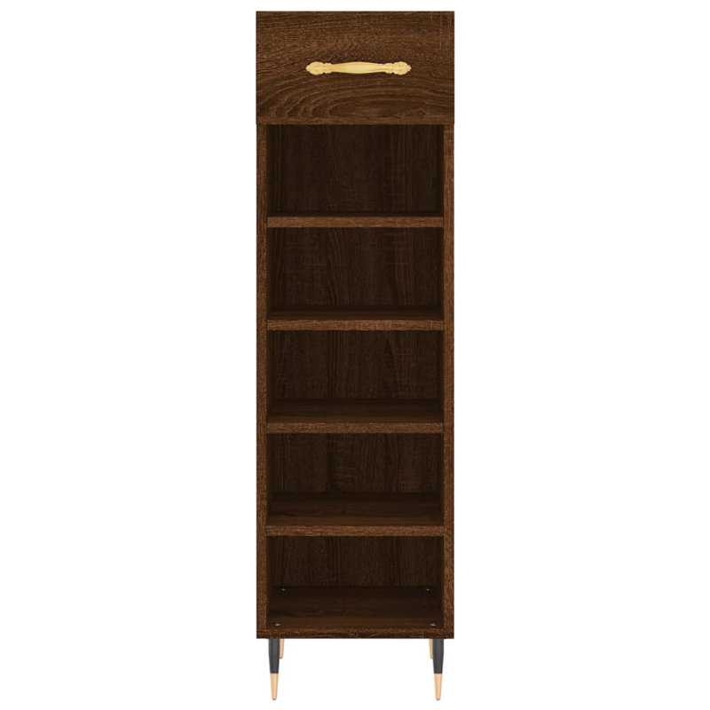 Besik 6 Pair Shoe Rack, Brown Oak
