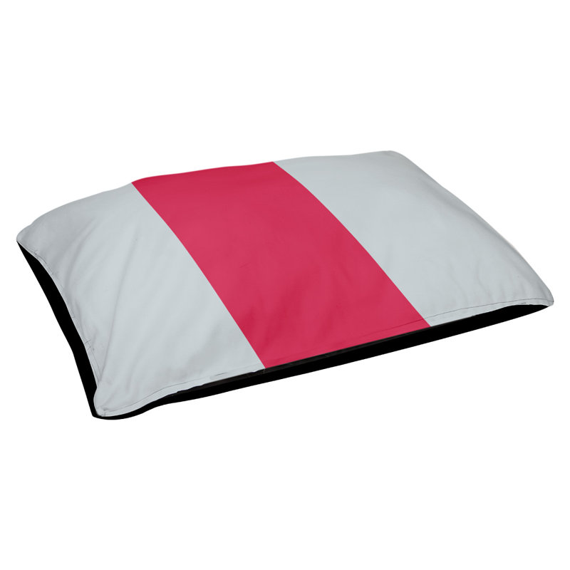 Coussin Golden State, Grand (l 40 po x P 30 po x H 14 po), Argent / rouge / argent