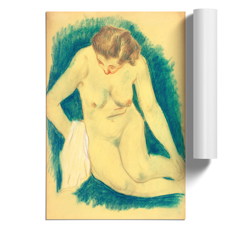 Seated Nude by Paul Gauguin - No Frame Painting, 30cm H x 21cm W x 0.1cm D