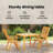  3 Piece Garden Dining Set Solid Wood Acacia