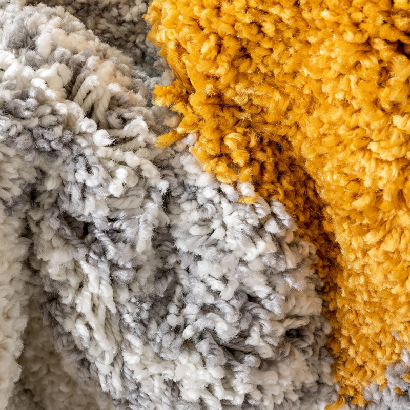 Arden Power Loom Yellow/Grey Rug, Rectangle 120 x 160cm