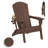 Folding Adirondack Chair, SGS Tested, Wooden Textured With Cup Holder, Heavy All-Weather HDPE Comfortable Set Poolside Backyard Lawn Coffee-124431033