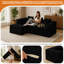 Canapé-lit convertible pliable en trois parties de 200 cm (79 po), futon modulaire en velours côtelé avec méridienne en L, canapé nuage, aucun assemblage requis pour le salon et les petits appartements-572683698-572683708