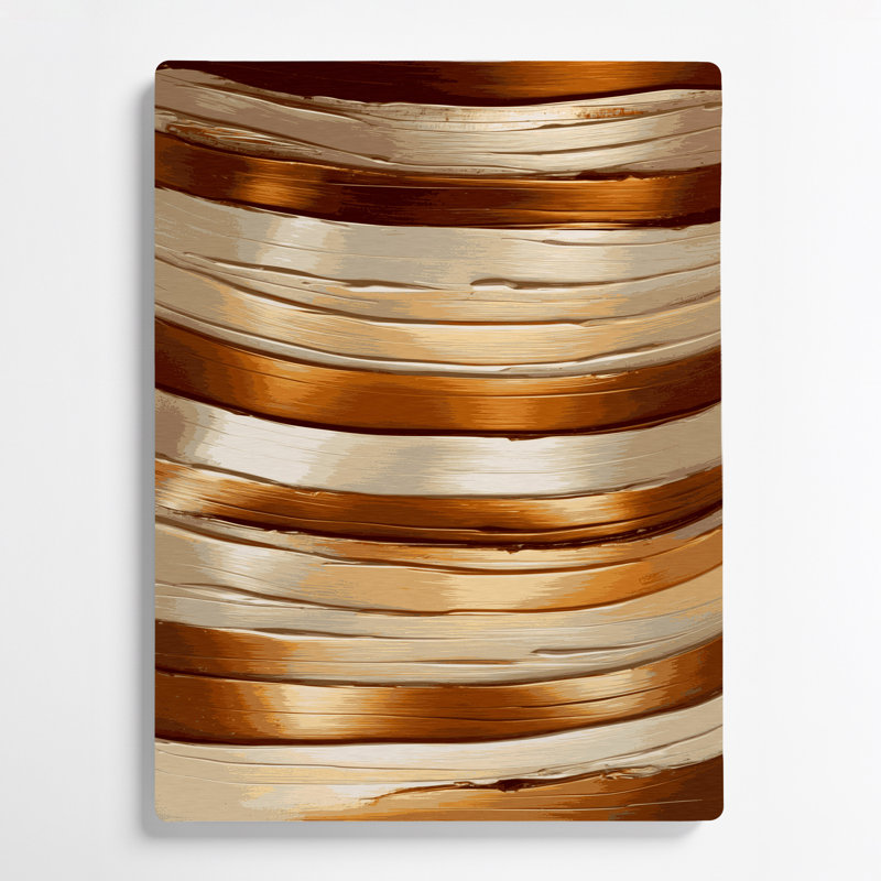 Art mural en métal brun clair DiagonalStripes, H 14 po x l 11 po