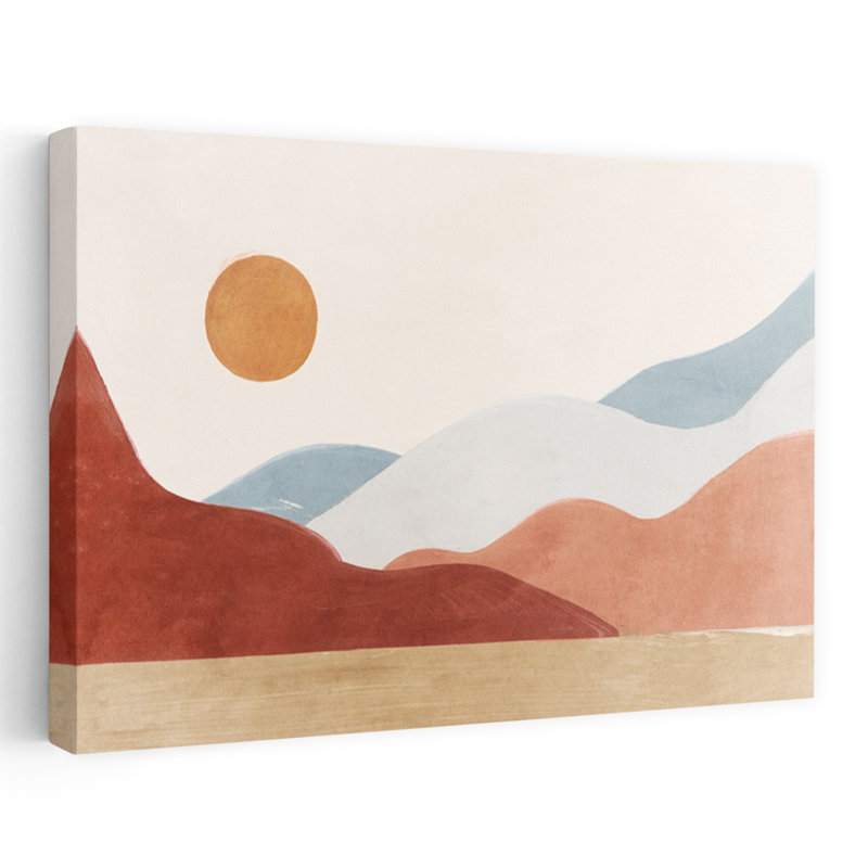 Perdus dans les rêves, art géométrique minimaliste, paysage naturel, H 16 po x l 24 po