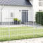 215cm H x 170cm W White Powder-Coated Steel Border Fencing