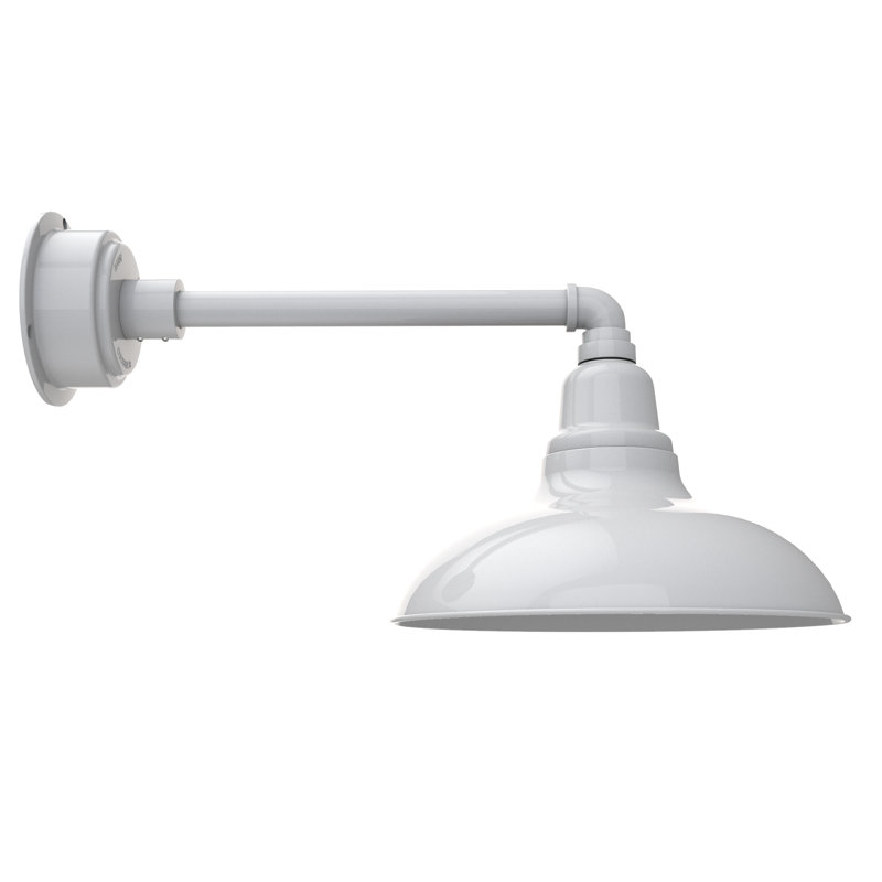 Luminaire de grange d’extérieur à del Idella, Blanc, H 10 po x l 12 po x P 31 po