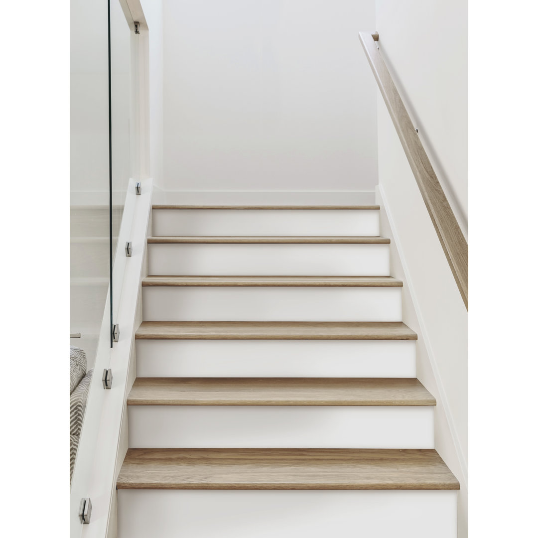 Solid White Vinyl Peel And Stick Stair Riser Hokku Designs 