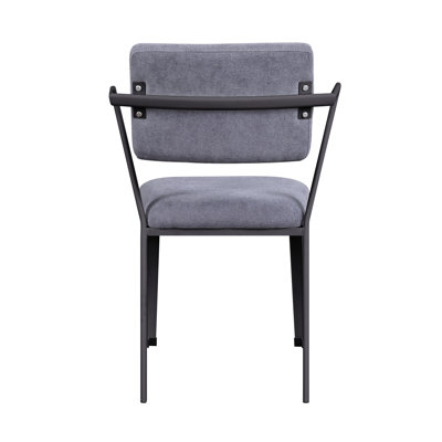 Chaise de bureau bronze industriel avec revêtement en tissu gris - dossier haut et assise relaxante Siège rembourré en métal de style industriel