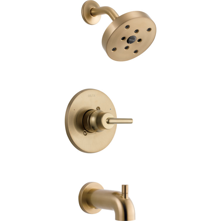 Delta T14459-CZ Trinsic 14 Series Single-Function Tub Shower Faucet Set, H2Okinetic Shower Valve Trim Kit