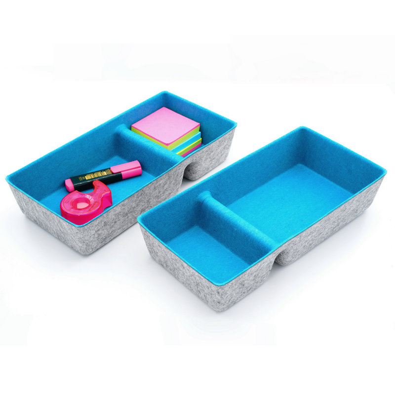 Anadi 3.1'' H x 6.1'' W x 12.6'' D Organizer Set, Turquoise x 2