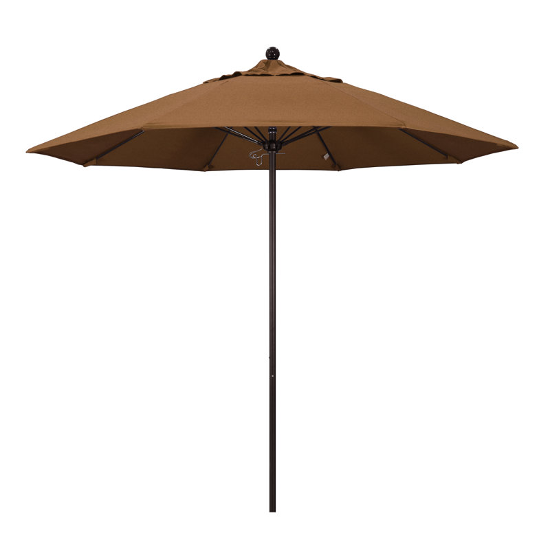 Parasol de marché 9 pi Maria, Blanc, Sunbrella® teck bruyère