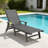 All-Weather HDPE & PVC-coated polyester Patio Chaise Lounge Chair with Arms, 5-Position Adjustable Backrest, Wheels & Built-In Cup Holder-690926508