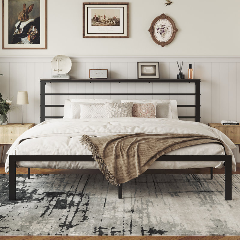 Daquona Bed Frame Storage Bed, Black, King