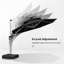 Parasol lumineux rond 12 pi Senner, noir-295337018