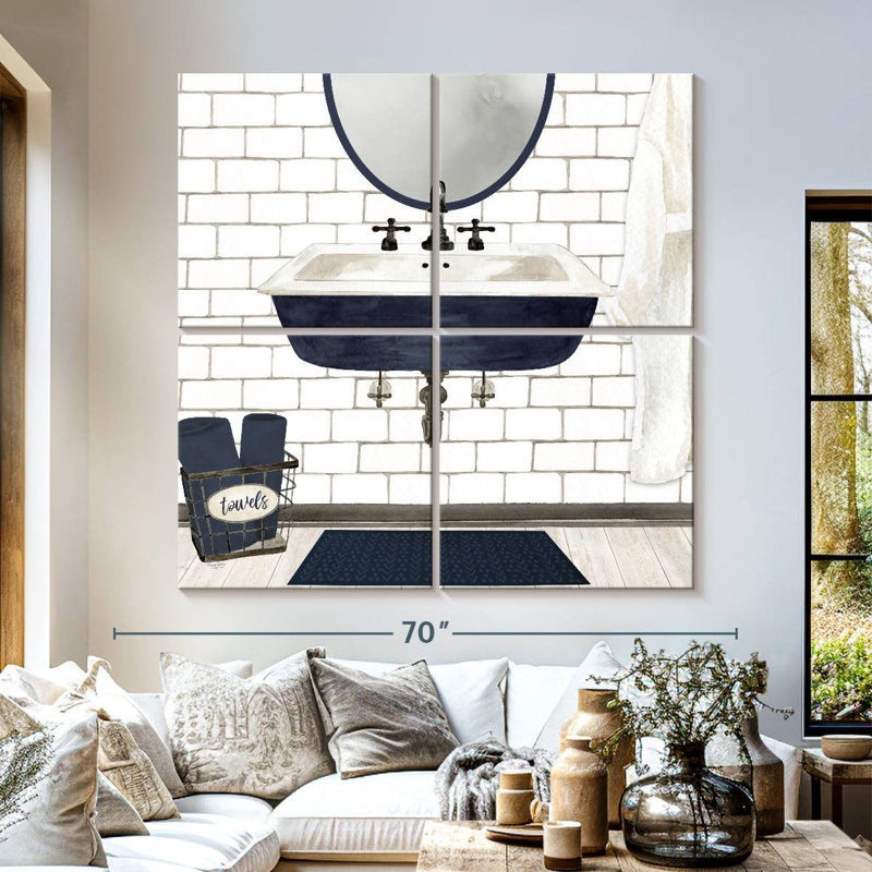Lavabo bleu marine Kerrick Farmhouse Bath II, H 57 po x l 57 po