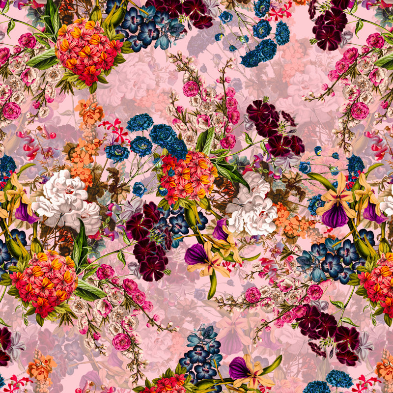 «Summer Botanical Garden» par Burcu Korkmazyurek - peinture sur toile tendue, H 36 po x l 36 po