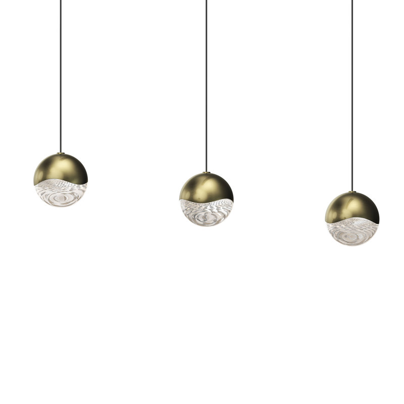 Grapes 3 - Light LED Pendant, 3.75" H x 37.75" W x 3.75" D, Brass