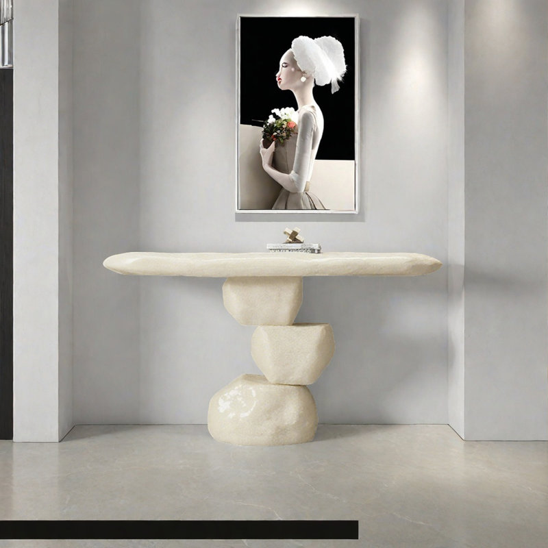 Console Modern Minimalist Art Design, H 35,43 po x l 55,12 po x P 15,75 po, Kaki