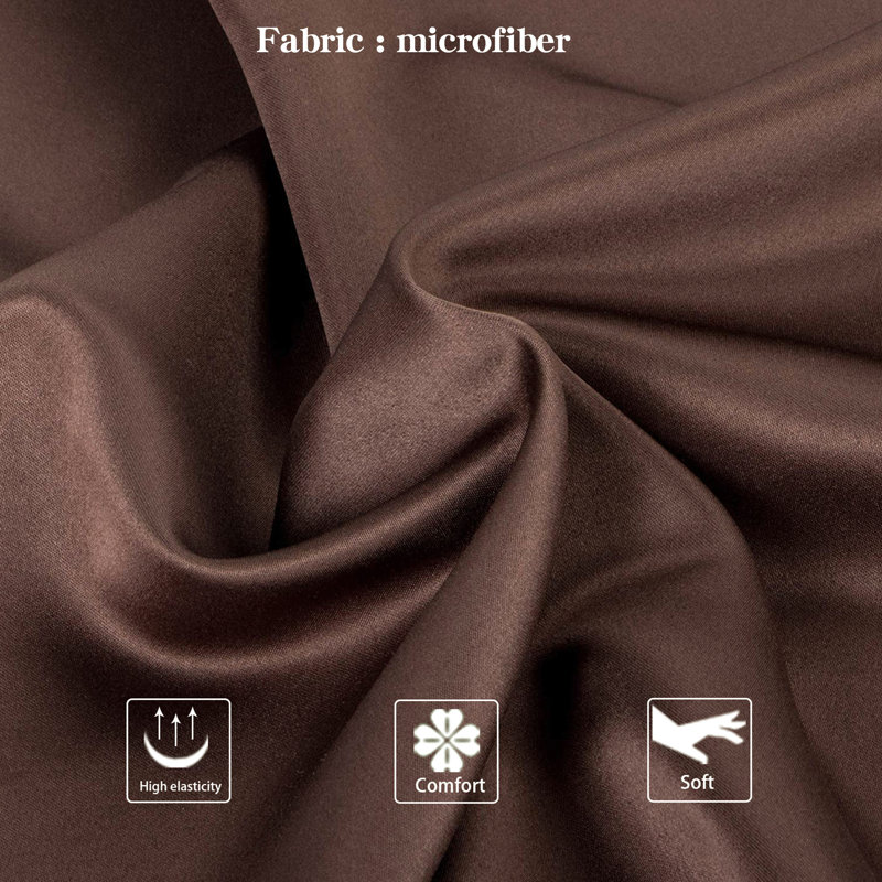 Satin Pillowcases, Zippered Pillow Cases for Hair and Skin - NTBAY, Dark Brown, King