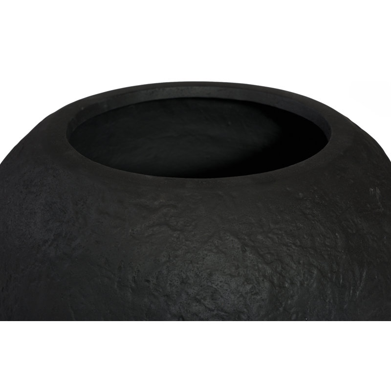 Aera Planter Wide, Black, Medium, 19" H x 23" W x 23" D